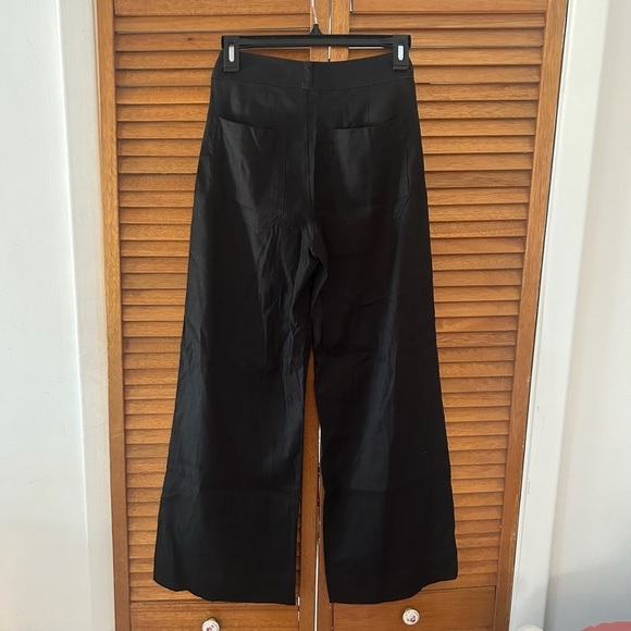 Maeve By Anthropologie Women’s Black Wide Leg Linen Dress Pants Sz 24 NWT - Picture 6 of 8